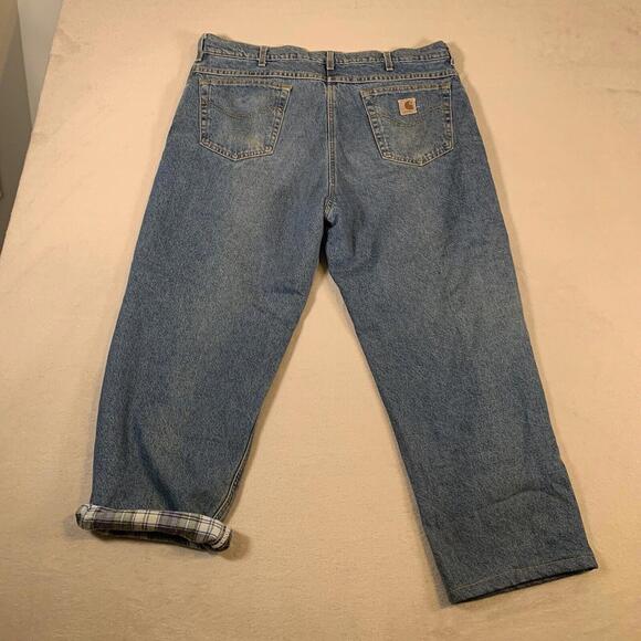 Carhartt Other - VTG 90s Carhartt‎ Jeans Mens Size 38" Waist Relaxed Fit Blue Denim Flannel Lined